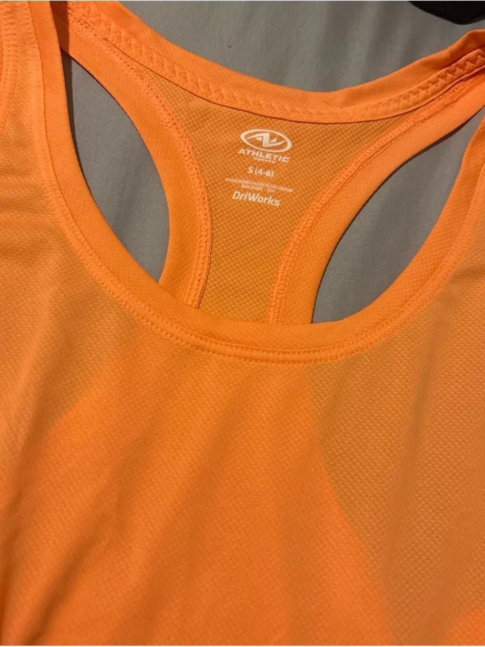 Athletic Works Orange Racerback Muscle Tank
